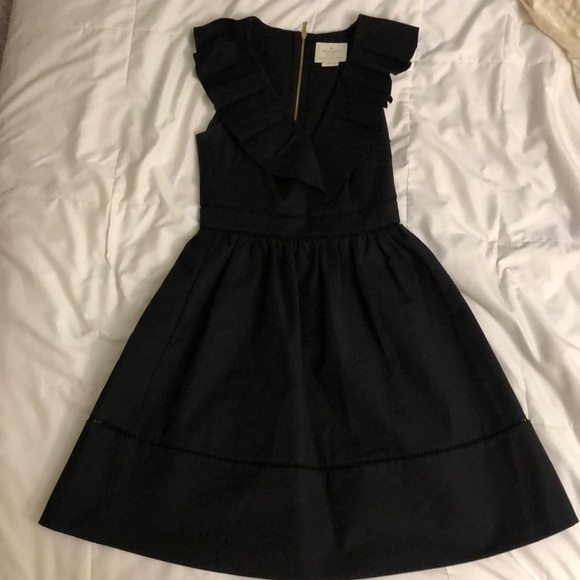 kate spade black ruffle dress